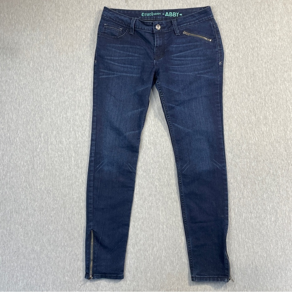 Cruel Denim Abby Jeans Women’s 30/9R Dark Wash Blue Zip Ankle Tapered Leg